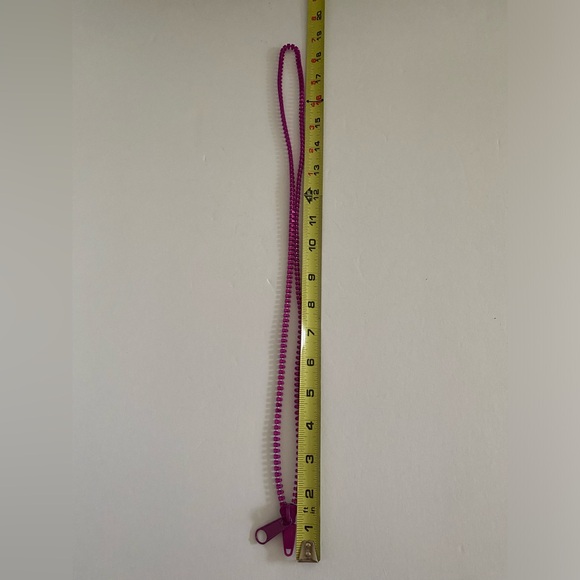 VTG 1980’s Chunky Punk Adjustable Zipper Necklace Purple Lavender Shimmer New - Picture 7 of 11